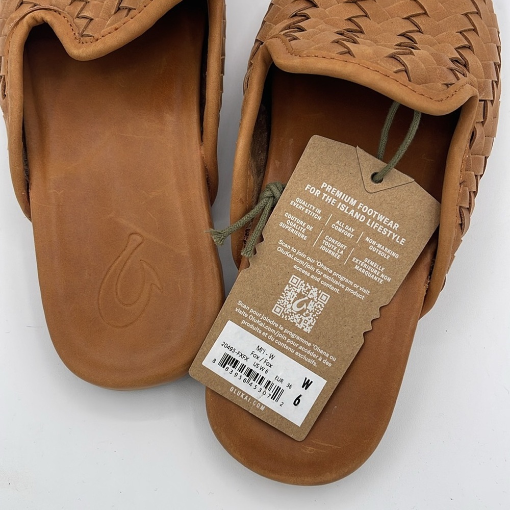 OluKai Mi’i Leather Mule Shoes, fox - Picture 14 of 14